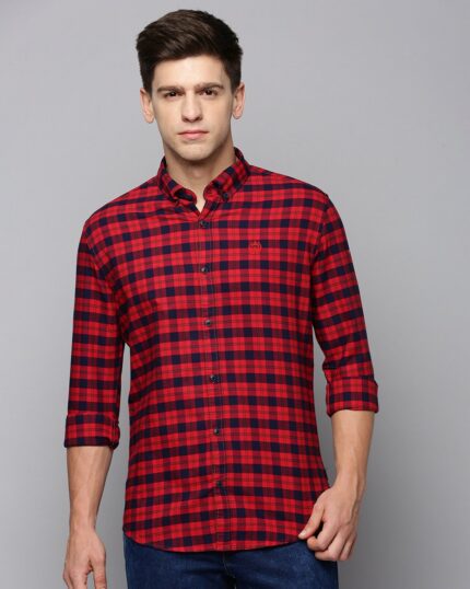 slim fit Red Checked Slim Fit Shirt